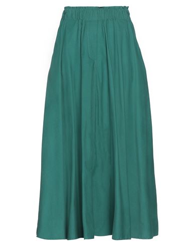 Shirtaporter Woman Midi Skirt Emerald Green Size 10 Cotton