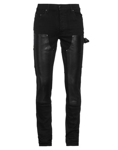 Amiri Man Jeans Black Size 34 Cotton, Elastomultiester, Elastane, Bovine Leather