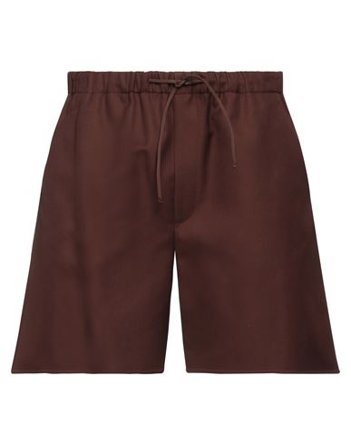 Valentino Garavani Man Shorts & Bermuda Shorts Dark Brown Size 36 Cotton, Polyamide