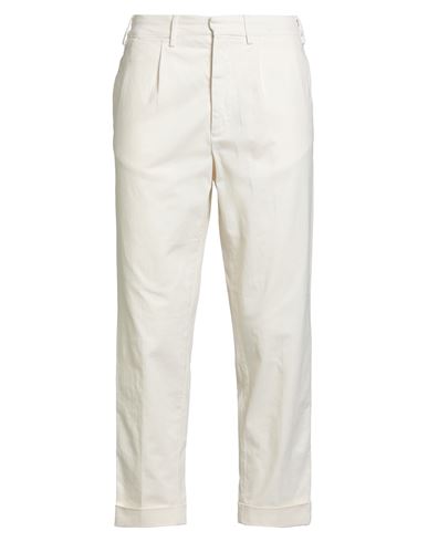 Grifoni Man Pants Ivory Size 30 Cotton, Elastane In White