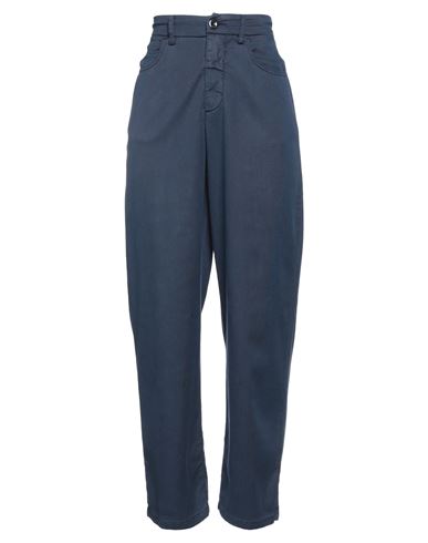 Momoní Woman Pants Navy Blue Size 8 Tencel, Cotton, Elastane