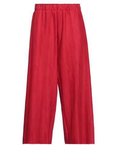 Collection Privèe Collection Privēe? Woman Pants Red Size 8 Polyester, Rayon, Elastic Fibres