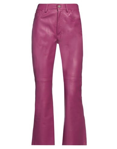 Methode Woman Pants Magenta Size 6 Soft Leather
