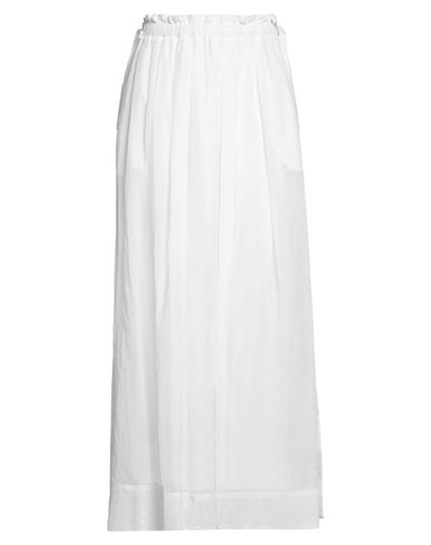Brunello Cucinelli Woman Maxi Skirt White Size 8 Cotton, Ecobrass