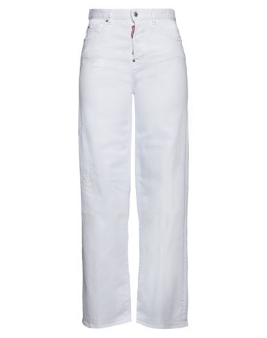 Shop Dsquared2 Woman Jeans White Size 2 Cotton, Elastane