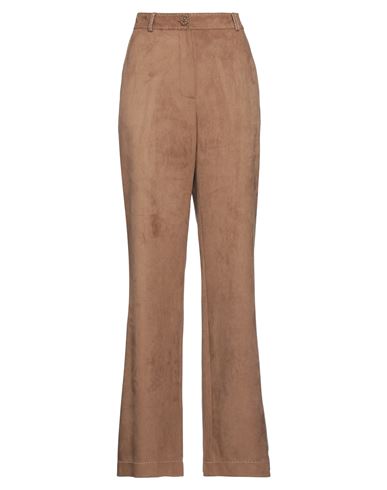Boutique Moschino Woman Pants Camel Size 6 Polyester, Rubber In Beige