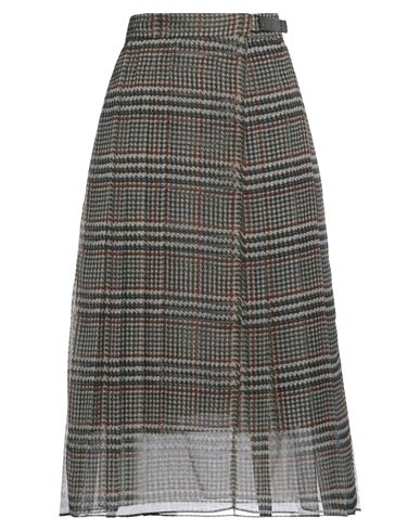 Shop Brunello Cucinelli Woman Midi Skirt Dark Green Size 8 Silk