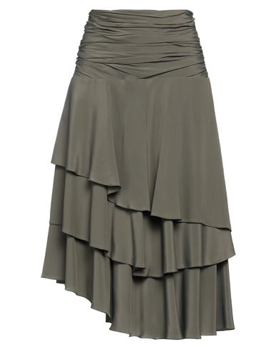 Lardini Woman Midi Skirt Military Green Size 4 Acetate, Silk