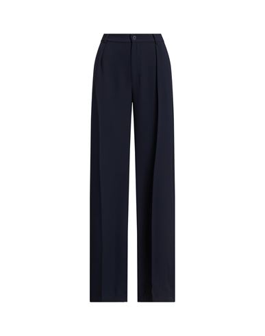 Lauren Ralph Lauren Double-face Georgette Wide-leg Pant Woman Pants Navy Blue Size 8 Polyester