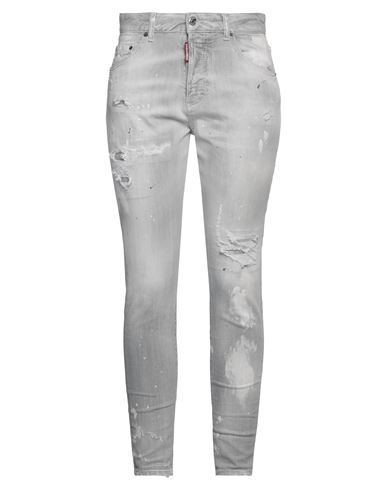 Dsquared2 Woman Jeans Grey Size 10 Cotton, Elastane