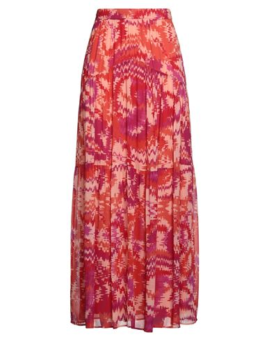 Dondup Woman Maxi Skirt Rust Size 4 Viscose, Cupro, Elastane