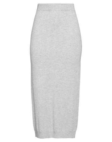 Brunello Cucinelli Woman Midi Skirt Light Grey Size M Virgin Wool, Cashmere, Silk