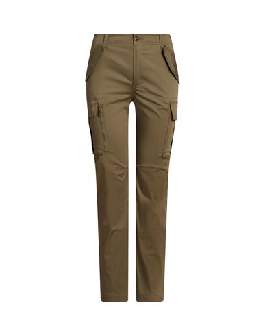 Lauren Ralph Lauren Cotton Sateen Cargo Pant Woman Pants Military Green Size 8 Cotton, Elastane
