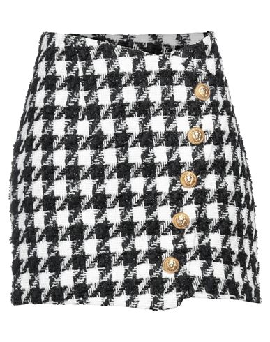 Balmain Woman Mini Skirt Black Size 8 Polyamide, Polyester, Wool, Cotton, Viscose
