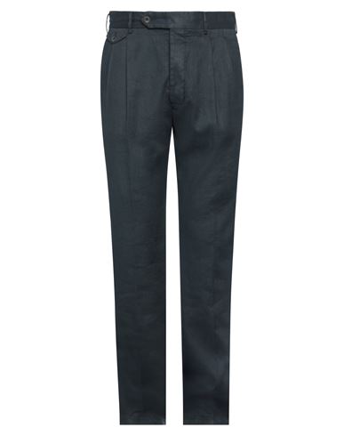 Lardini Man Pants Midnight Blue Size 34 Linen, Cotton, Elastane, Polyester In Navy Blue