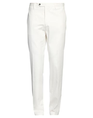 Lardini Man Pants White Size 38 Cotton, Elastane
