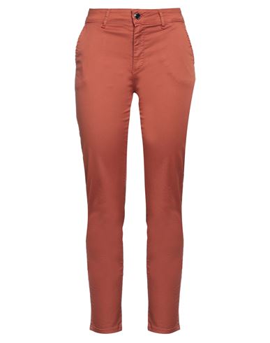 Siste's Woman Pants Rust Size 12 Cotton, Elastane In Red