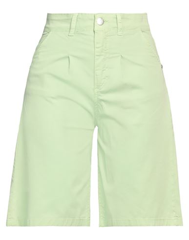 Nualy Woman Shorts & Bermuda Shorts Acid Green Size 8 Cotton, Elastane