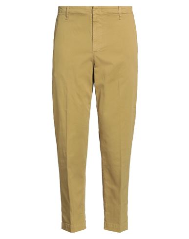 Dondup Man Pants Sage Green Size 35 Cotton, Elastane In Green