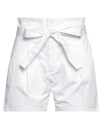 White Wise Woman Shorts & Bermuda Shorts White Size 2 Cotton, Elastane
