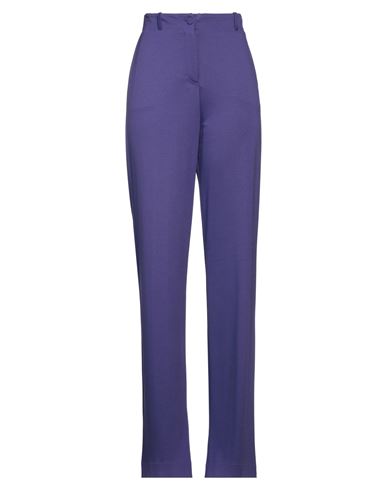 Suoli Woman Pants Purple Size 8 Viscose, Polyamide, Elastane