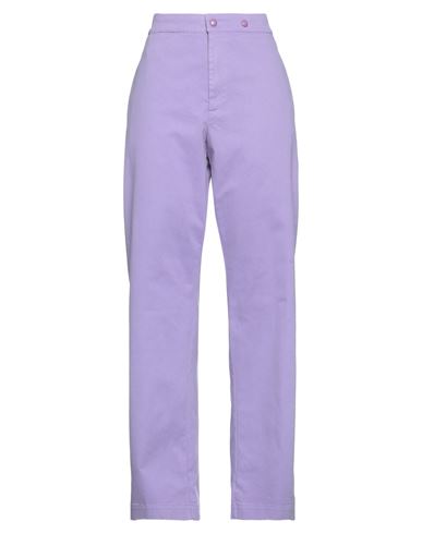 Jucca Woman Pants Light Purple Size 10 Cotton, Elastane