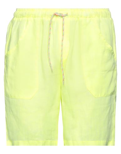Baronio Man Shorts & Bermuda Shorts Light Yellow Size S Linen