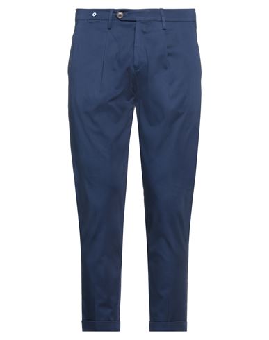 Filetto Man Pants Navy Blue Size 36 Cotton, Elastane