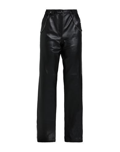 8 By Yoox Leather Chain Pants Woman Pants Black Size 12 Lambskin
