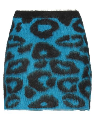 Suoli Woman Mini Skirt Azure Size 6 Wool, Alpaca Wool, Mohair Wool, Polyamide, Viscose In Blue