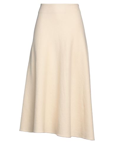 Jil Sander Woman Long Skirt Cream Size 2 Wool In White