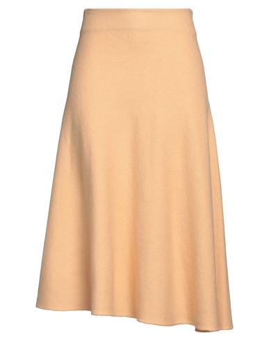 Jil Sander Woman Long Skirt Apricot Size 6 Wool In Orange