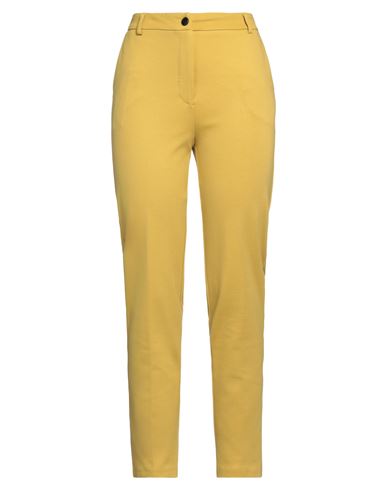 Access Fashion Woman Pants Mustard Size L Rayon, Nylon, Elastane In Yellow