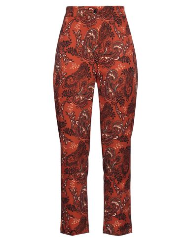 Shop Le Streghe Woman Pants Rust Size M Polyester, Elastane In Red