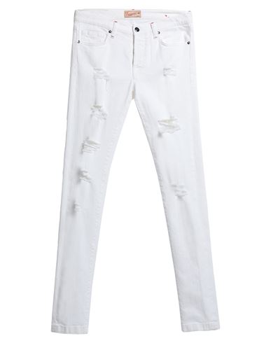 Marco Pescarolo Man Jeans White Size 33 Cotton, Elastane