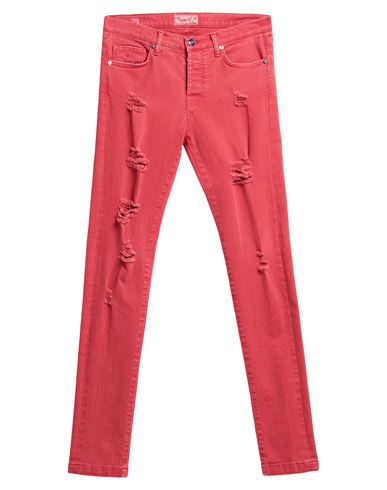 Marco Pescarolo Man Jeans Red Size 33 Cotton, Elastane