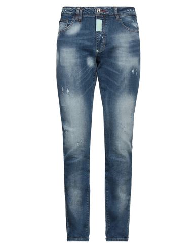 Philipp Plein Man Jeans Blue Size 31 Cotton, Elastane