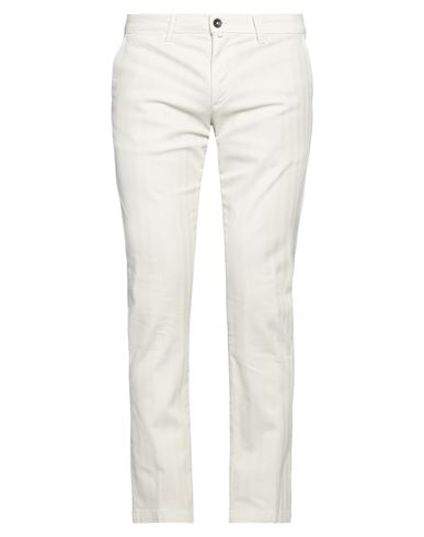 Shop Asquani® Asquani Man Pants Cream Size 40 Cotton, Elastane In White