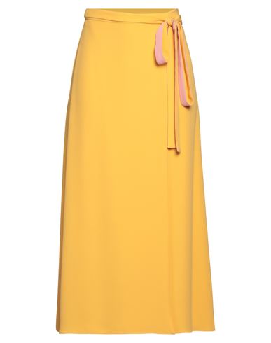 Shop Valentino Garavani Woman Midi Skirt Yellow Size 4 Silk