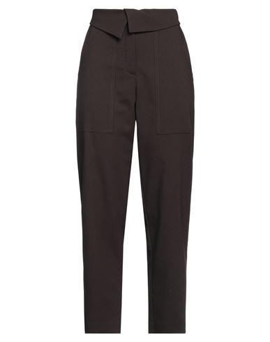 8pm Woman Pants Dark Brown Size S Polyester, Viscose, Elastane