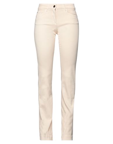 Nenette Woman Jeans Cream Size 30 Cotton, Elastomultiester, Elastane In White