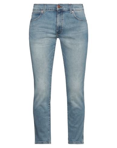 Shop Wrangler Man Jeans Blue Size 33w-30l Cotton, Polyester, Elastane