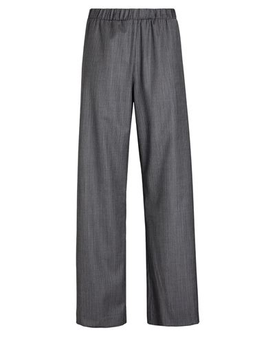 8 By Yoox Pinstriped Wool Pull-on Pants Woman Pants Steel Grey Size 10 Wool, Elastane