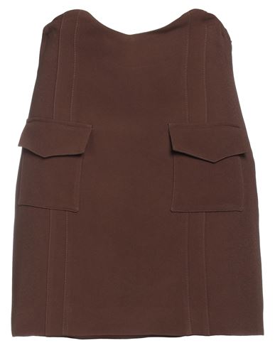 Shop Federica Tosi Woman Mini Skirt Brown Size 8 Acetate, Viscose