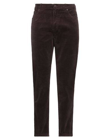 Wrangler Man Pants Dark Green Size 33w-30l Cotton, Elastane In Brown