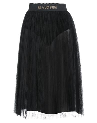 Elisabetta Franchi Woman Midi Skirt Black Size 6 Polyester, Glass
