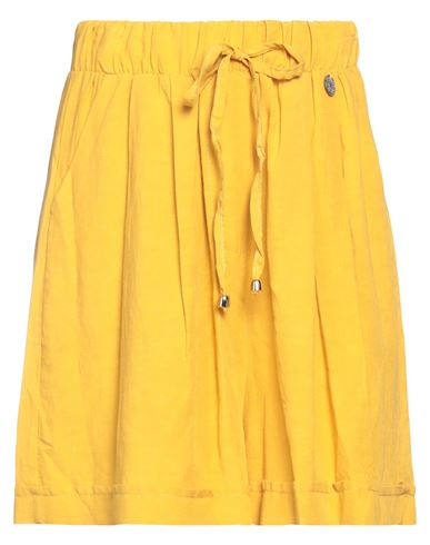 Take-two Woman Shorts & Bermuda Shorts Ocher Size M Viscose, Linen In Yellow