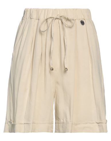 Take-two Woman Shorts & Bermuda Shorts Beige Size S Viscose, Linen