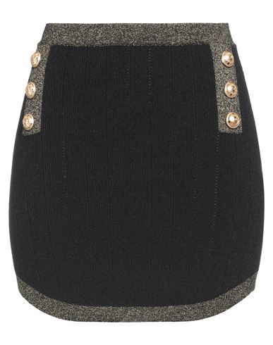 Balmain Woman Mini Skirt Black Size 6 Viscose, Polyester, Metallic Fiber