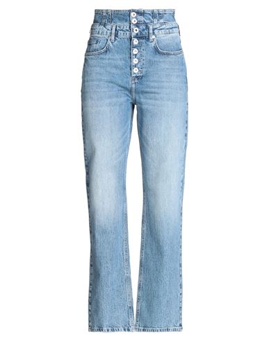 Karl Lagerfeld Jeans Klj Hr Straight Waistband Woman Jeans Blue Size 32w-30l Organic Cotton, Elastan